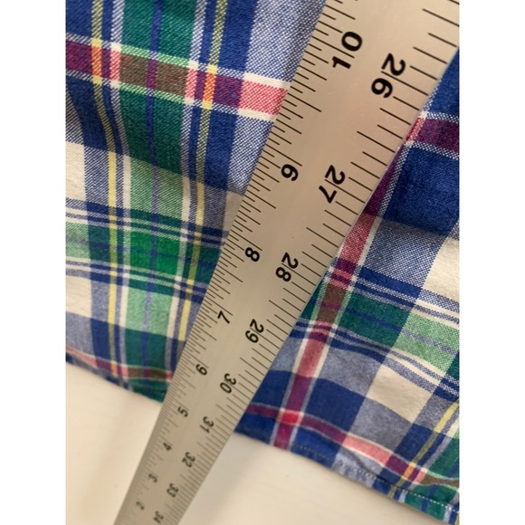 Ralph Lauren Shirt Mens Medium Blue Red Plaid Blaire Long‎ Sleeve Button Down - Picture 9 of 12